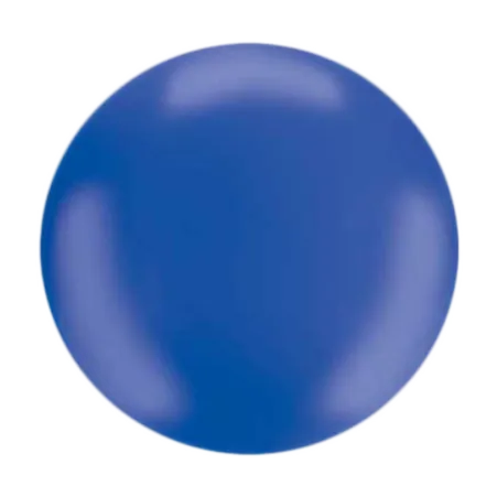 Mittelblauer Latex-Kugelballon in annähernd kugeliger Form