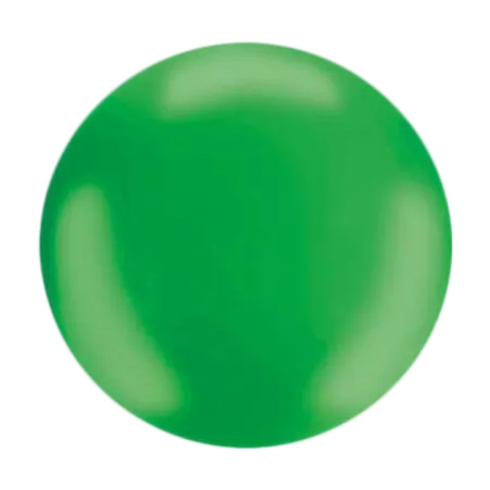 Mittelgrüner Latex-Kugelballon in annähernd kugeliger Form