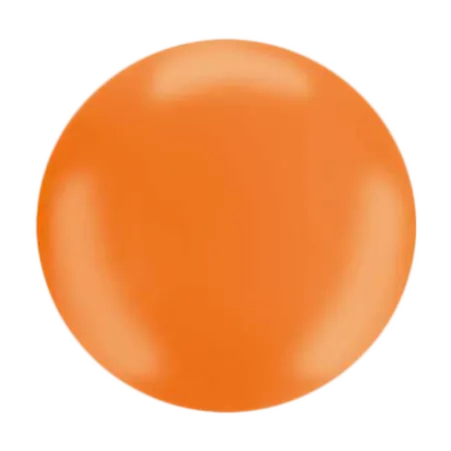 Oranger Latex-Kugelballon in annähernd kugeliger Form