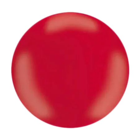 Roter Latex-Kugelballon in annähernd kugeliger Form