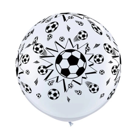 Großer Latexballon mit schwarz-weißem Fußballmotiv