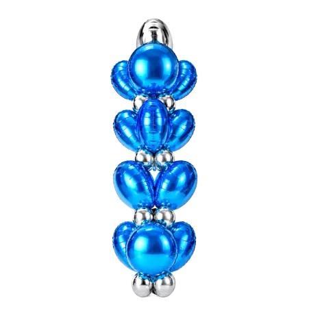 Ballonsäule Folienballons – Rund | Blau & Silber
