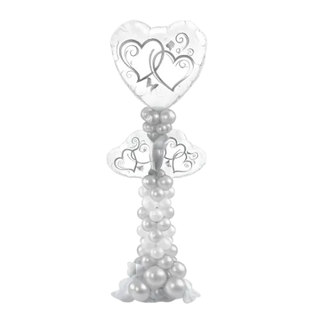 Ballonsäule Organic-Style – Transparent & Silber