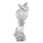 Ballonsäule Organic-Style – Schmetterlinge | Silber & Weiß