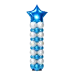 _Ballonsäule Selbststehend – Blau-Weiß | Sternballon als Topper