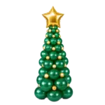 _Ballonsäule Organic Style Selbststehend – Weihnachtsbaum mit goldener Spitze