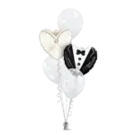 _Ballonstrauß mit Brautkleid-, Anzug- und Mr-&-Mrs-Motiven