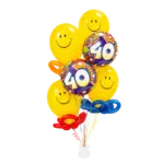 _Ballonstrauß Smiley – 40. Geburtstag | Folien- und Latexballons