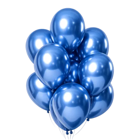 Ballonstrauß Spiegelglanz – Latexballons mit Mirror Effect | Blau