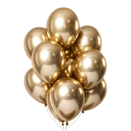 Ballonstrauß Spiegelglanz – Latexballons mit Mirror Effect | Gold