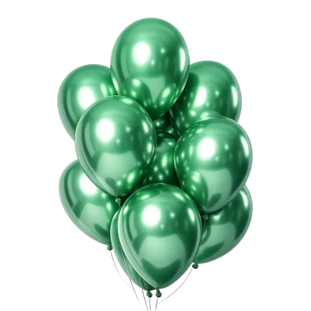 Ballonstrauß Spiegelglanz – Latexballons mit Mirror Effect | Grün