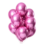 Ballonstrauß Spiegelglanz – Latexballons mit Mirror Effect | Pink-Fuchsia