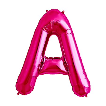 Pinker Folienballon in Form des Buchstabens A