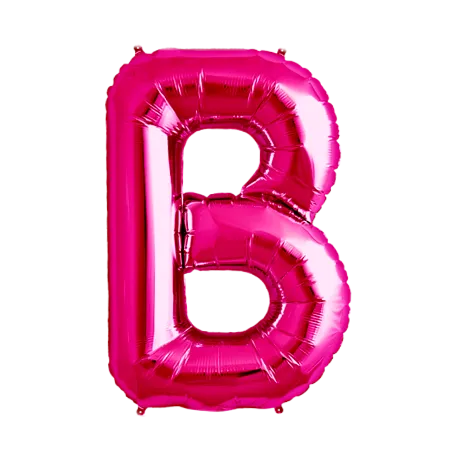 Pinker Folienballon in Form des Buchstabens B