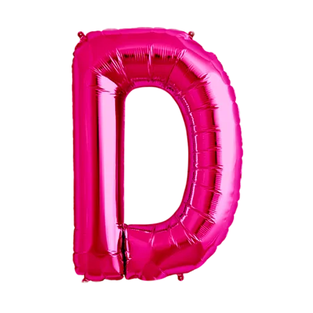 Pinker Folienballon in Form des Buchstabens D