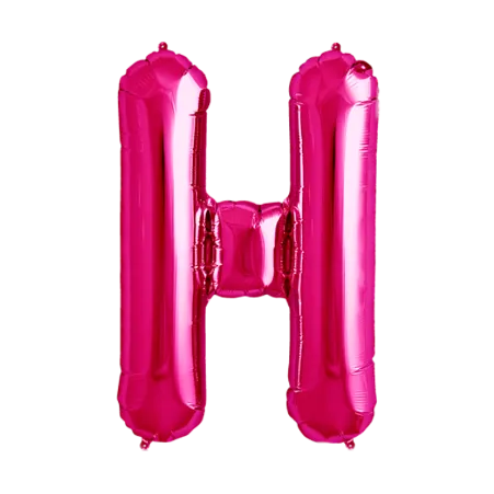 Pinker Folienballon in Form des Buchstabens H