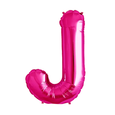 Pinker Folienballon in Form des Buchstabens J