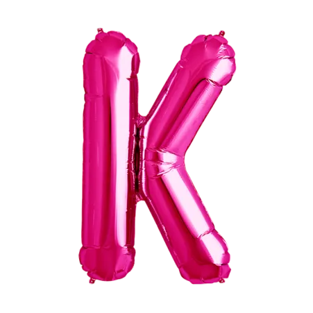 Pinker Folienballon in Form des Buchstabens K