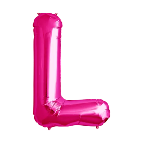 Pinker Folienballon in Form des Buchstabens L