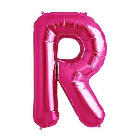 Pinker Folienballon in Form des Buchstabens R