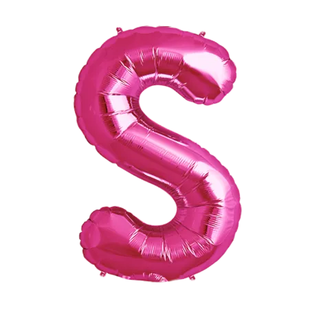 Pinker Folienballon in Form des Buchstabens S