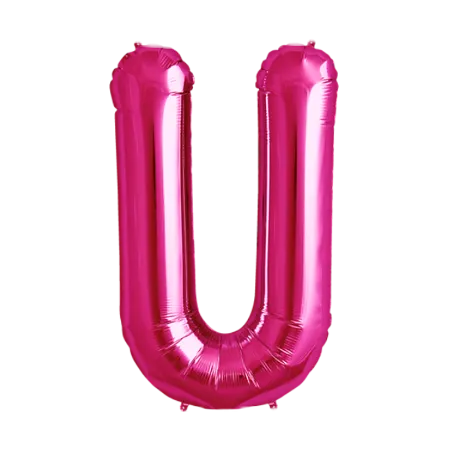 Pinker Folienballon in Form des Buchstabens U