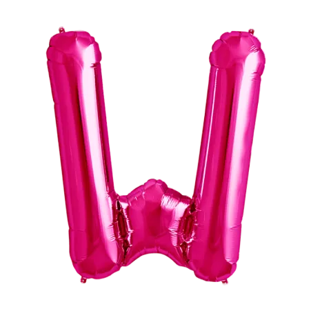 Pinker Folienballon in Form des Buchstabens W