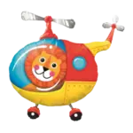 Folienballon Ganzkörperfigur – Hubschrauber mit Löwe