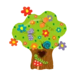 Folienballon Ganzkörperfigur – Märchenbaum mit Blumen & Schmetterlingen