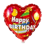 Folienballon Herz – Happy Birthday mit bunten Ballons