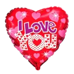Folienballon Herz – I Love You mit roten Herzen