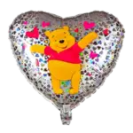 Folienballon Herz – Winnie Puuh mit bunten Herzen