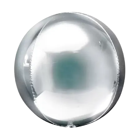 Silberner Orbz Folienballon in Kugelform