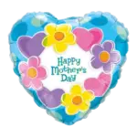 Folienballon Herz – Happy Mother’s Day mit bunten Blumen
