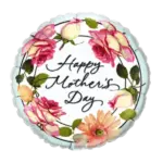 Folienballon Rund – Happy Mother’s Day mit Rosen & Blumen