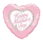 Folienballon Herz – Happy Mother’s Day mit Schmetterlingen