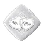 Folienballon Raute – Mr. & Mrs. Silber | Herzen