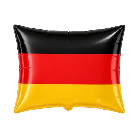 Eckiger Folienballon mit Deutschland-Flagge in Schwarz, Rot und Gold