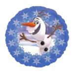 Folienballon Rund – Olaf im Schneeflocken-Design