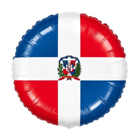 Runder Folienballon mit Flagge der Dominikanischen Republik