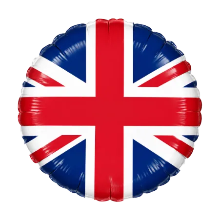 Runder Folienballon mit britischer Union-Jack-Flagge