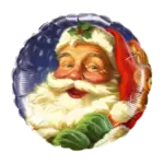 Folienballon Rund – Santa Claus Weihnachtsmann | Gesicht nostalgisch