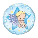Folienballon Rund – Yes I am a Boy