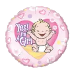 Folienballon Rund – Yes I am a Girl