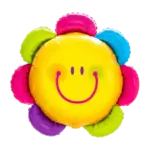 Folienballon Smiley – Blume Bunt