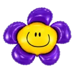 Folienballon Smiley – Blume Lila