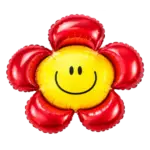 Folienballon Smiley – Blume Rot
