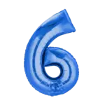 Folienballon Zahl – 6 | Blau