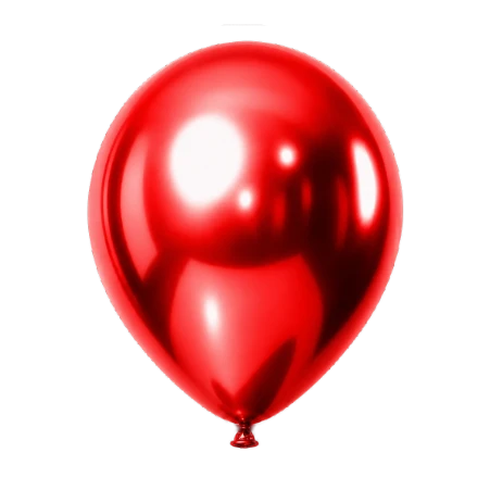 Roter Latexballon in Tropfenform mit Spiegelglanz