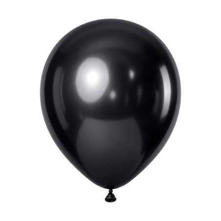 Schwarzer Latexballon in Tropfenform mit anthrazitfarbenem Spiegelglanz